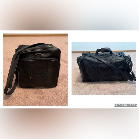 Vintage Convertible Leather Duffle / Messenger Bag | Made in Columbia - Picture 2 of 15